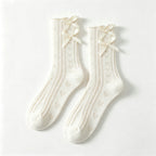 CloudNook Breathable Butterfly Mesh Bow Mid-Calf Crew Socks