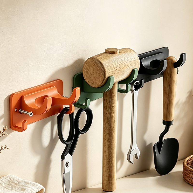CouldNook Wall Tool Rack - Adjustable Hook Storage Design