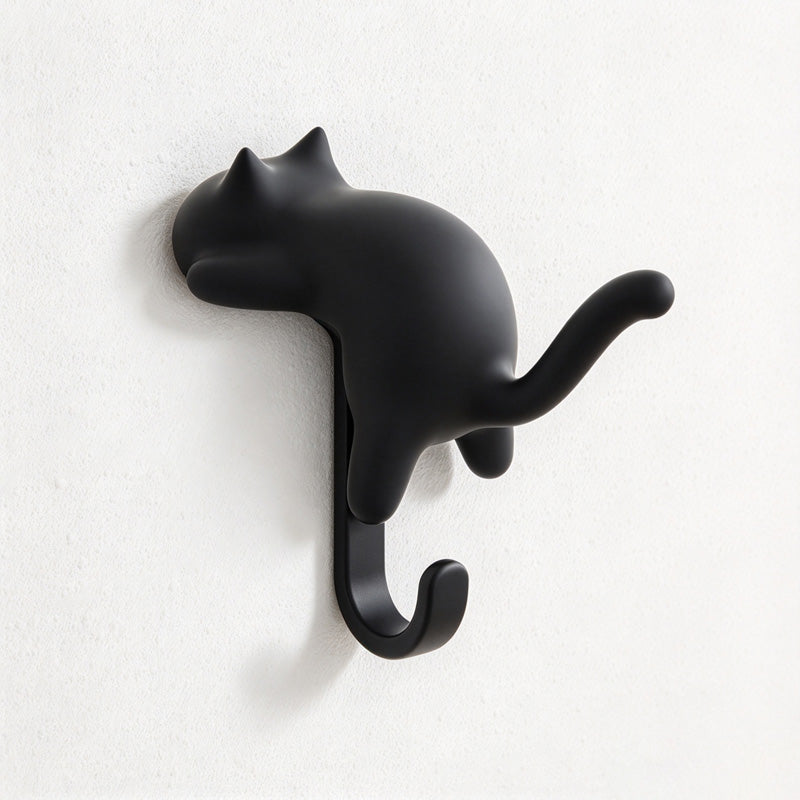 CouldNook Cat-Shaped Desk Hook - Raised Tail and Rounded Body