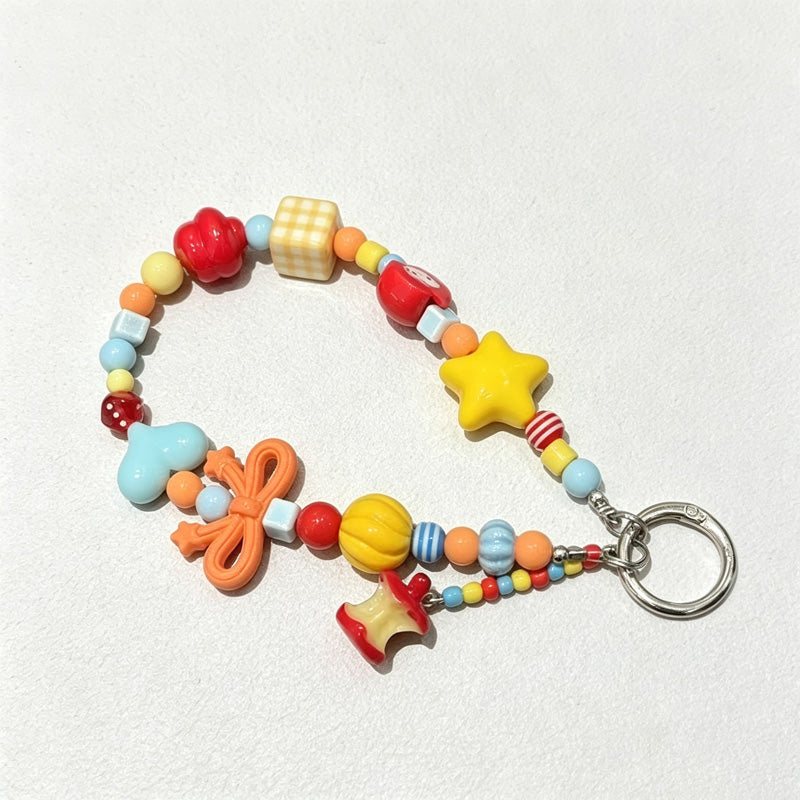 CloudNook Fruit Beaded Phone Charm‑Dopamine Handmade Wrist Strap