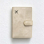 CouldNook Passport Wallet - Airplane Motif And Snap Tab Closure