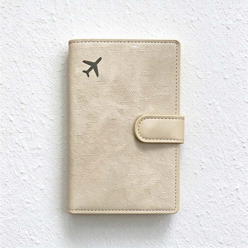 CouldNook Passport Wallet - Airplane Motif And Snap Tab Closure