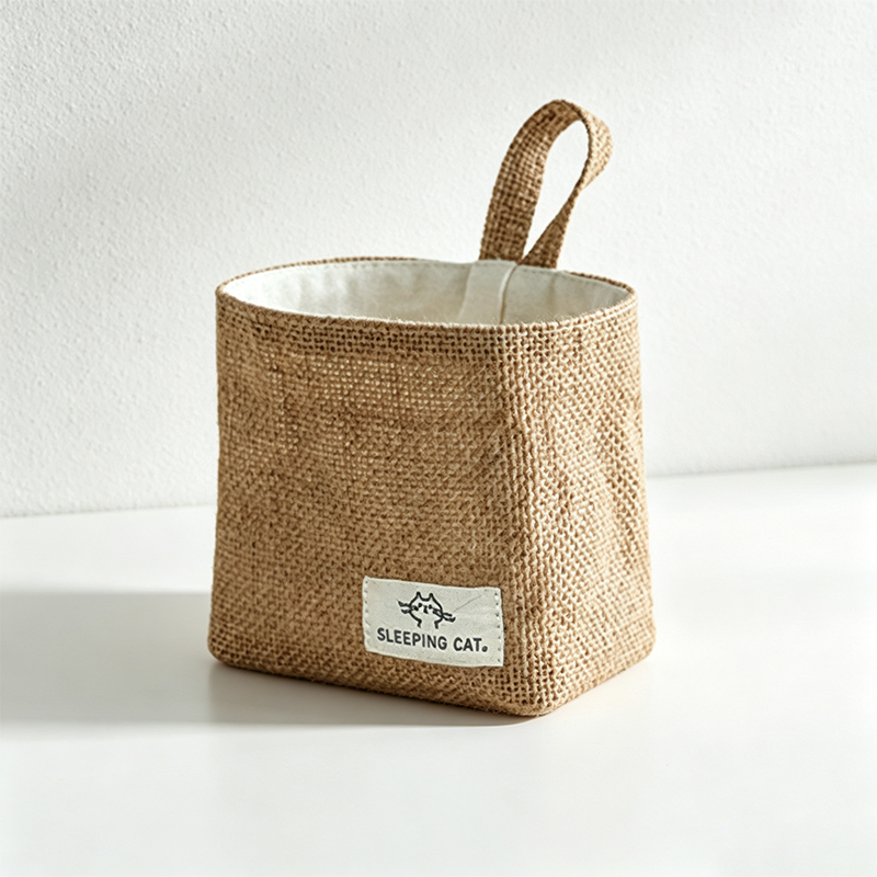 CouldNook Jute Desk Organizer Basket - Soft Desk Storage