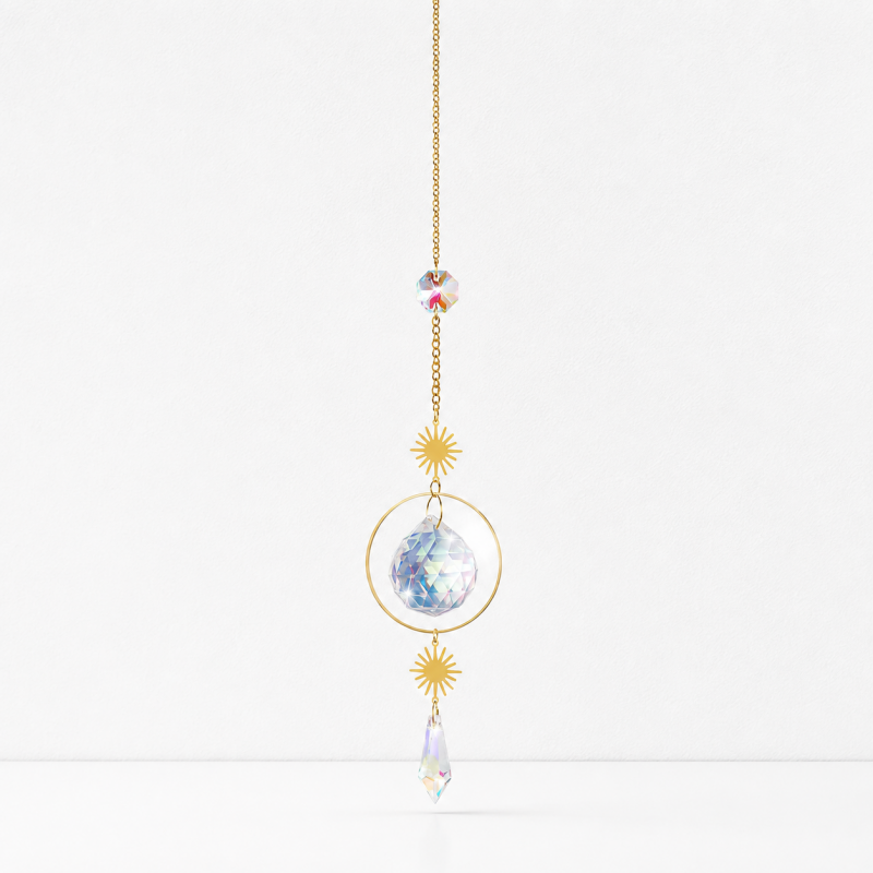 CouldNook Celestial Suncatcher Ornament - Sun Moon and Star Designs