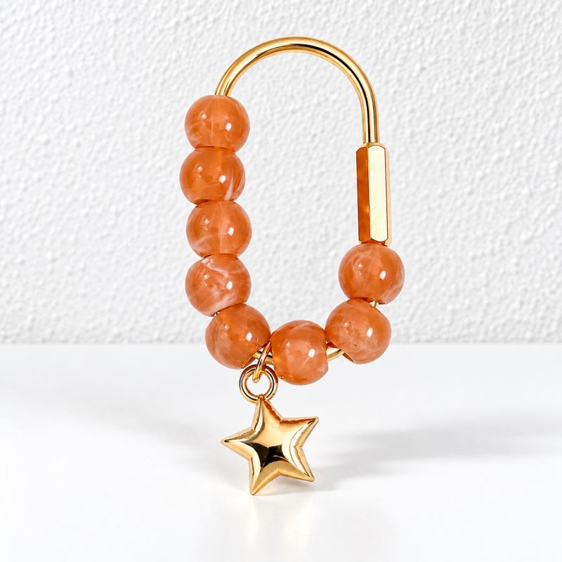 CouldNook Beaded Bag Clip - Oval Frame and Heart or Star Pendant