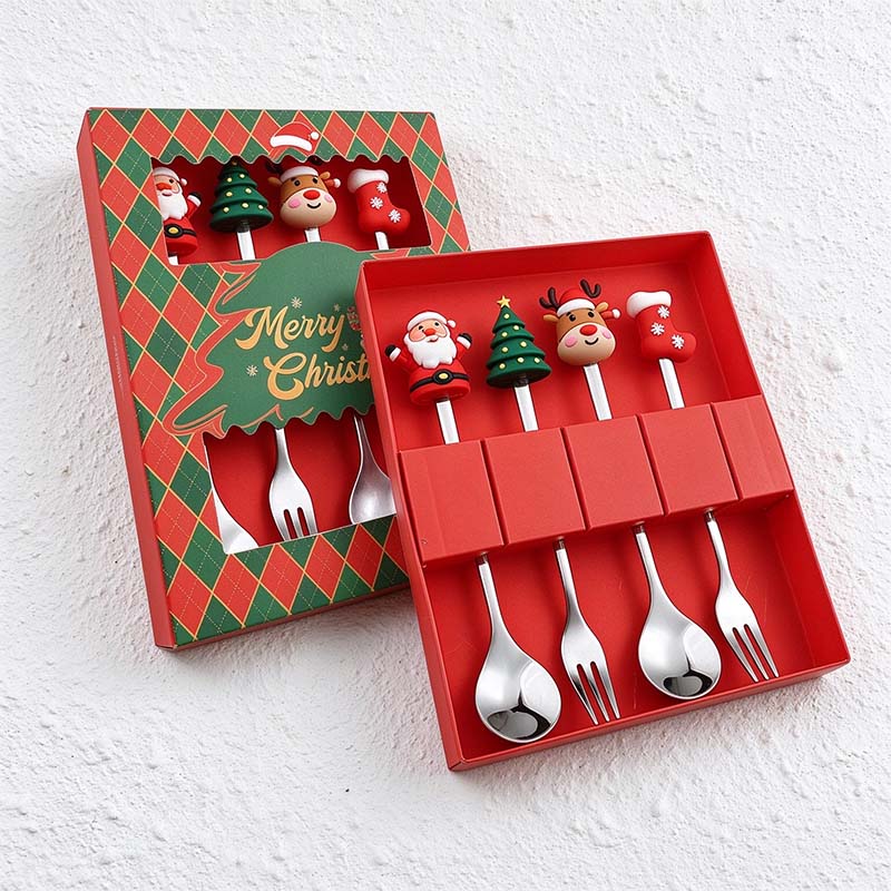 CouldNook Christmas Cutlery Set - Character Tops and Decorative Charm Designs