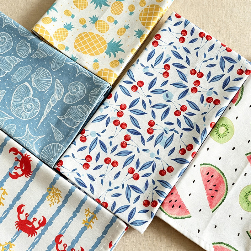 CouldNook Two Piece Tea Towel Set - Print and Waffle Pair