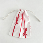CouldNook Bow Print Drawstring Organizer Bag - Useful Tabletop Accent