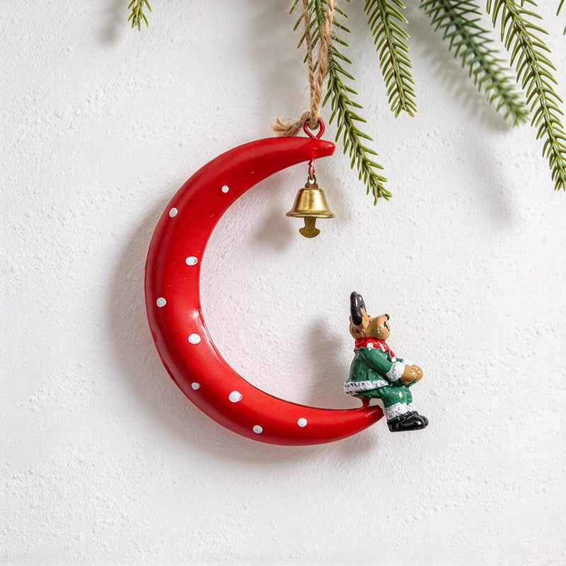 CouldNook Christmas Crescent Ornament - Character Figures and Suspended Bells
