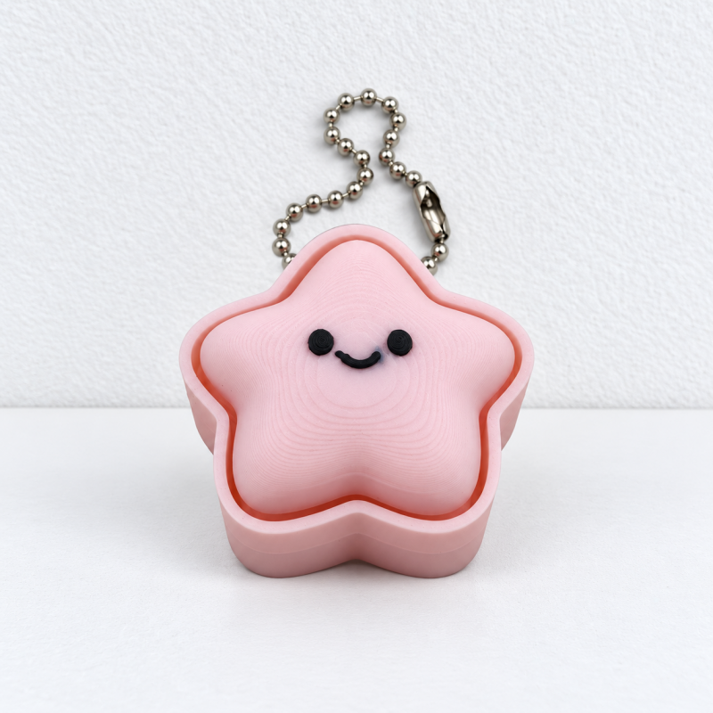CouldNook Clicker Keychain - Pressable Star and Food-inspired Printed Shapes