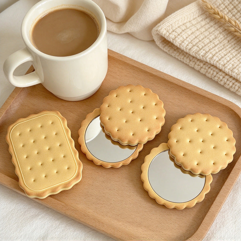 CouldNook Biscuit Pocket Mirror - Dotted Cover And Two Shape Choices