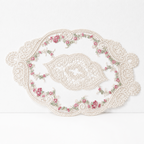 CouldNook French Lace Table Placemat - Rose Embroidered Mat