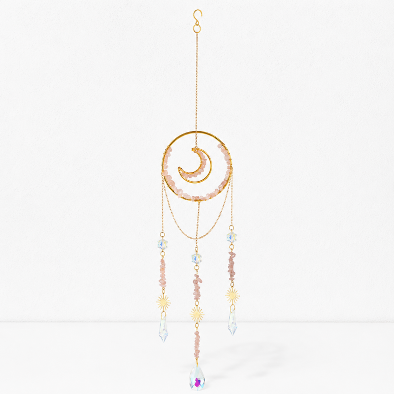 CouldNook Gemstone Moon Suncatcher Ornament - Circular Hanging Frame