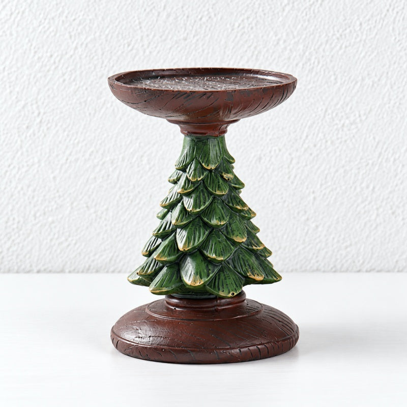 CouldNook Christmas Resin Candle Holder - Sculpted Trees And Festive Figures
