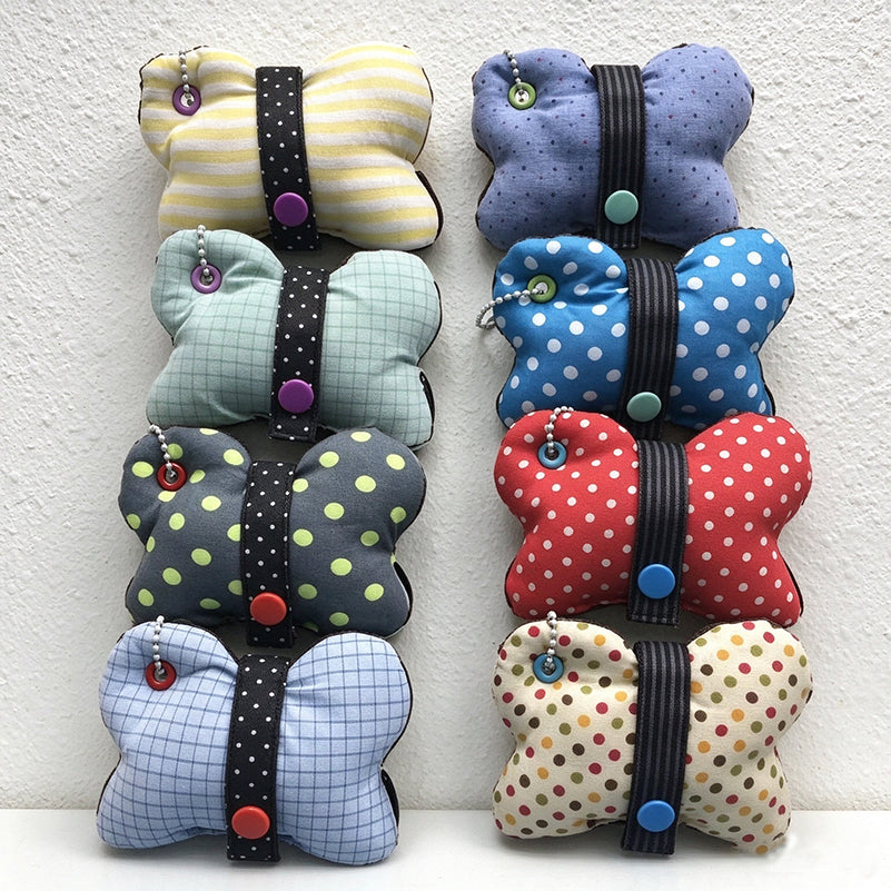 Butterfly Cable Organizer - Patterned Wings and Snap Strap