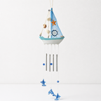 CouldNook Wooden Sailboat Wind Chime - Nautical Hanging Designs