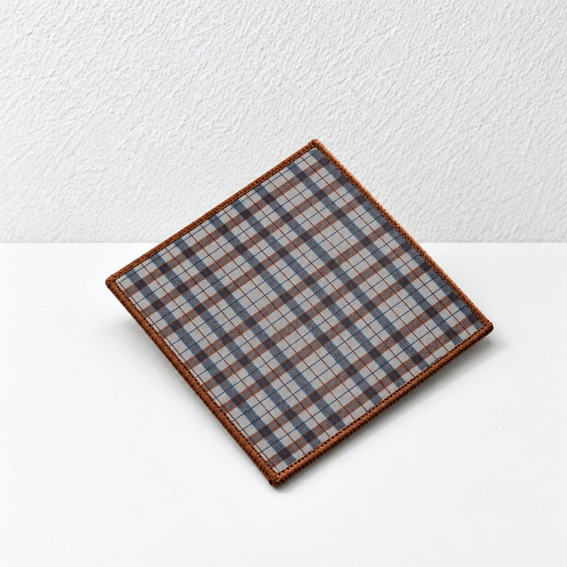 CouldNook Patterned Fabric Coaster - Square Shape and Contrasting Border