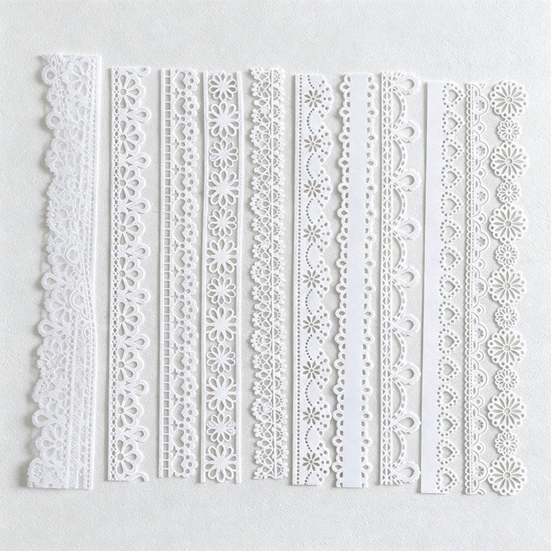 CouldNook Lace Paper Decoration Set - Openwork Borders and Delicate Cutout Motifs