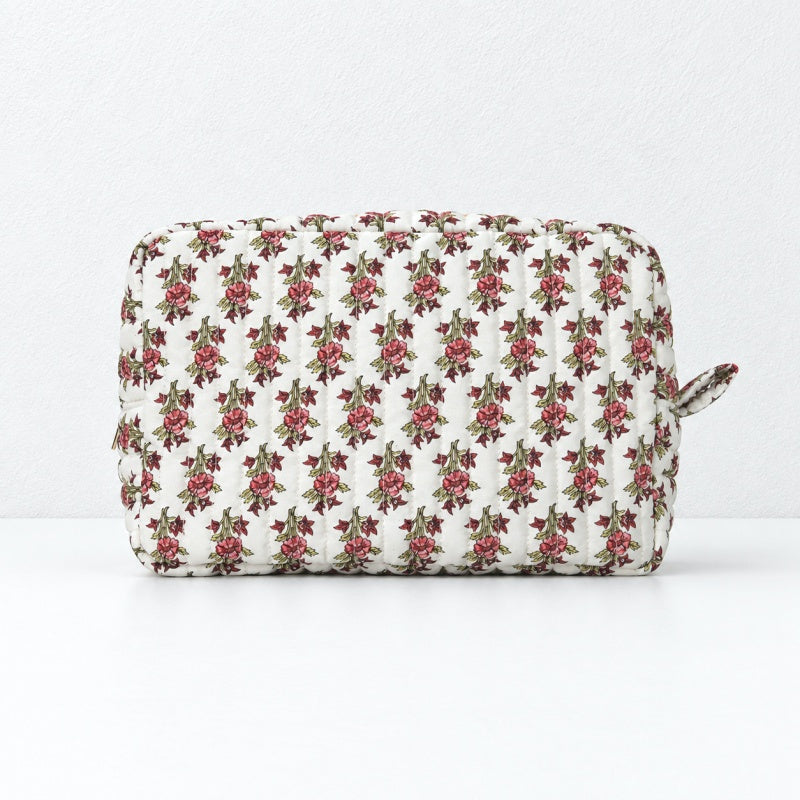 CouldNook Botanical Makeup Pouch - Quilted Box Shape