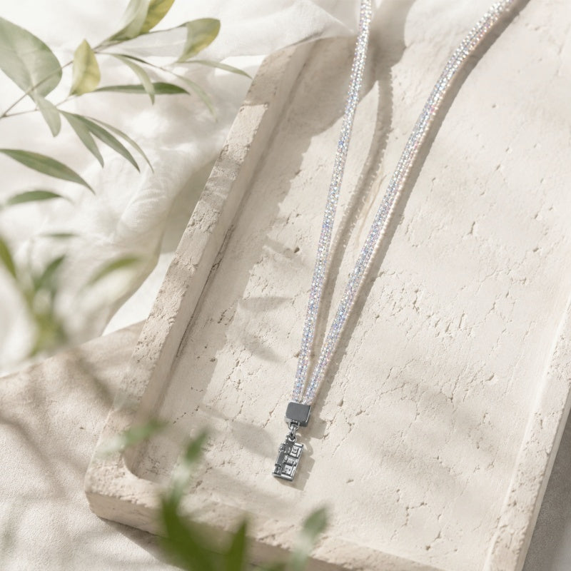 CouldNook Reflective Rhinestone Neck Phone Lanyard - Connector Loop