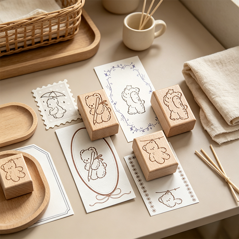 CouldNook Beech Wood Stamp - Reading Bear Designs Collection