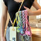 CloudNook Flower Braided Phone Lanyard‑Crossbody Phone Strap