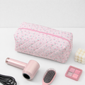 CouldNook Floral Hair Dryer Storage Bag - Quilted Travel Organizer