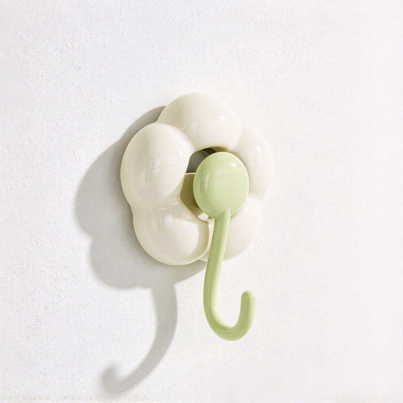 CouldNook Flower Suction Cup Hook - Rounded Petals and Curved Arm