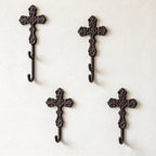 CouldNook Cross Wall Hook - Cast Iron Scrollwork and Curved Tip