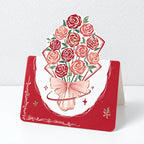 CouldNook Rose Bouquet Greeting Card - Shaped Floral Pop Up
