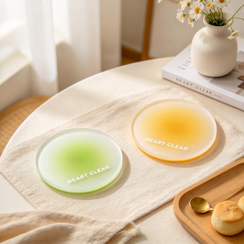 CouldNook Frosted Coaster - Soft Color Halo and Round Minimal Outline