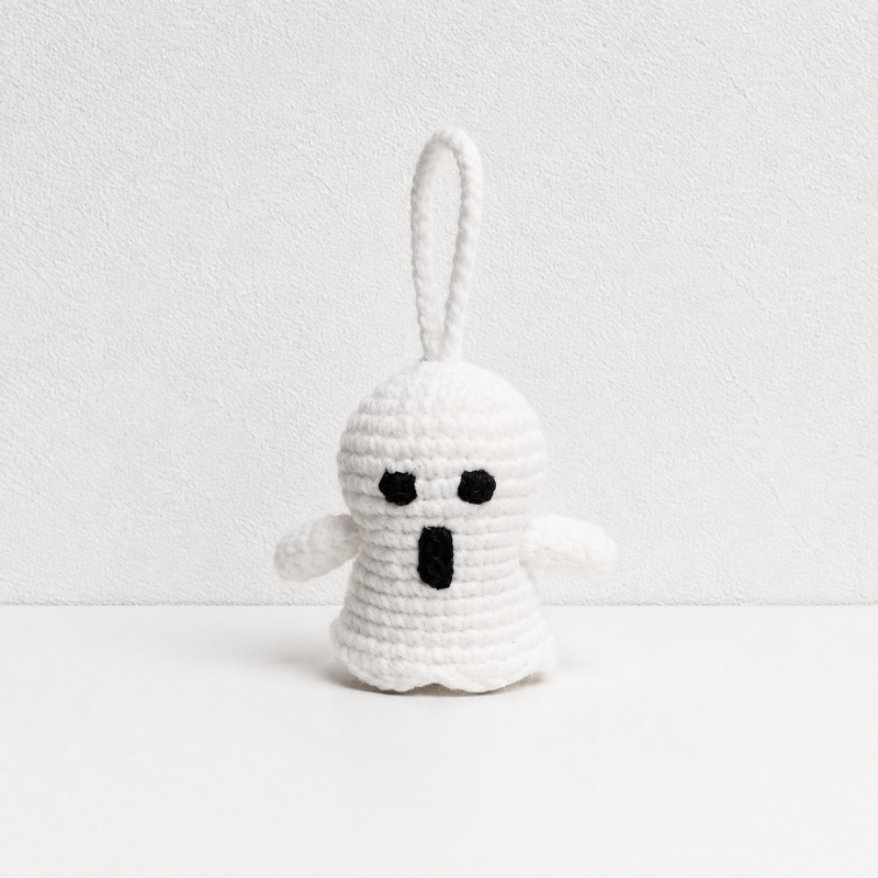 CouldNook Halloween Yarn Keychain Charm - Ghosts Pumpkins and Spider