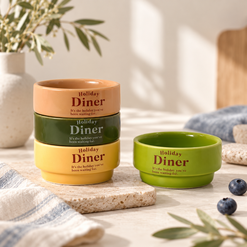CouldNook Lettered Sauce Bowl - Round Diner Style