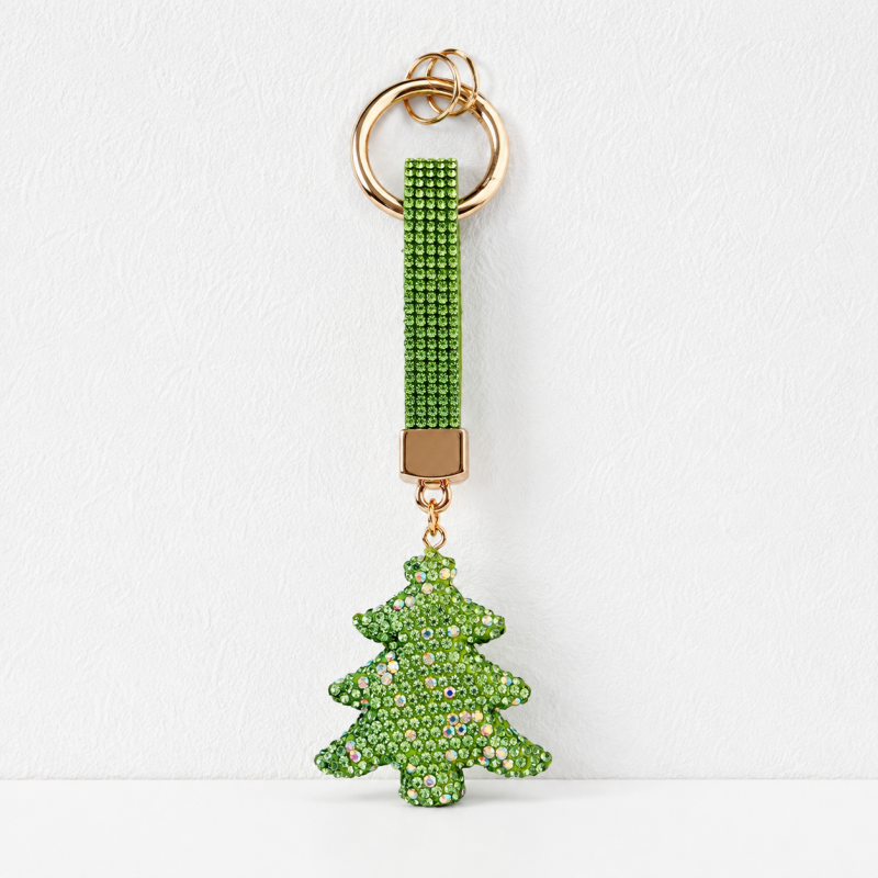 CouldNook Christmas Tree Rhinestone Keychain - Festive Charm