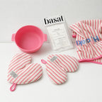CouldNook Heart Striped Cotton Pot Holder - Hand Pocket