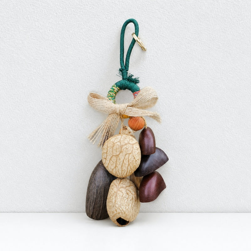 CouldNook Layered Seed Shell Bag Charm - Loop Clasp Attachment