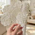 CouldNook Rose Table Mat - Sheer Mesh and Embroidered Floral Border