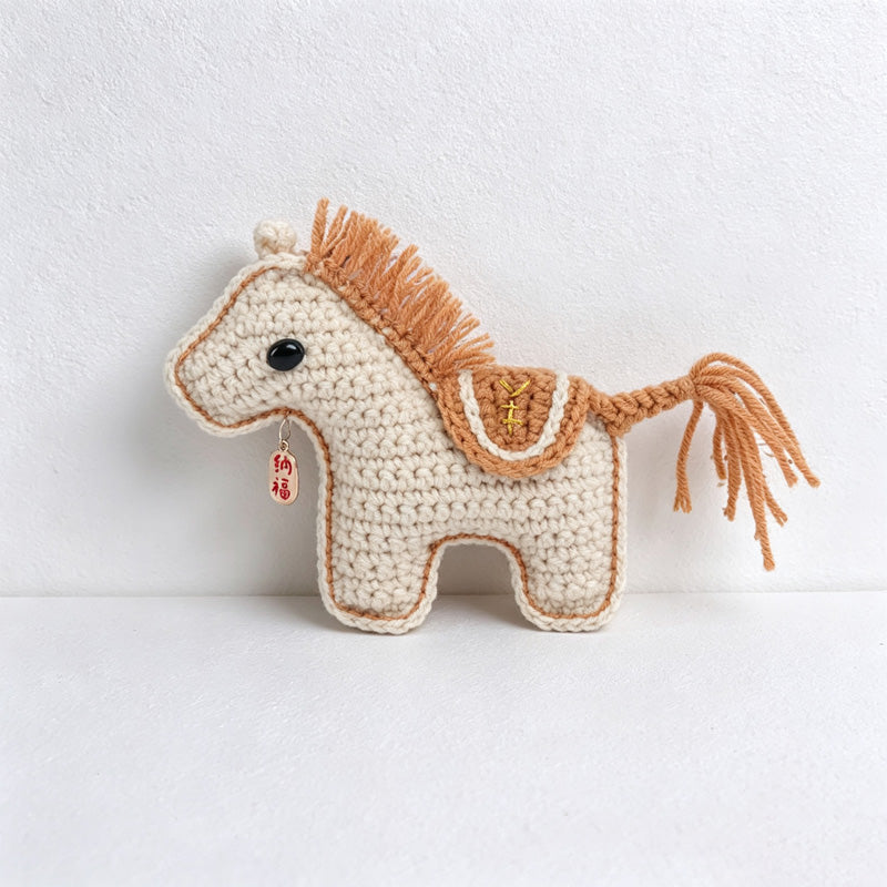 CouldNook Yarn Horse Hanging Ornament - Four Festive Colors