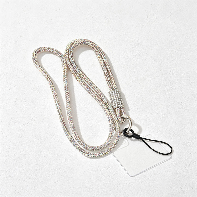 CouldNook Rhinestones Set Neck Phone Lanyard with Figure-Eight Links