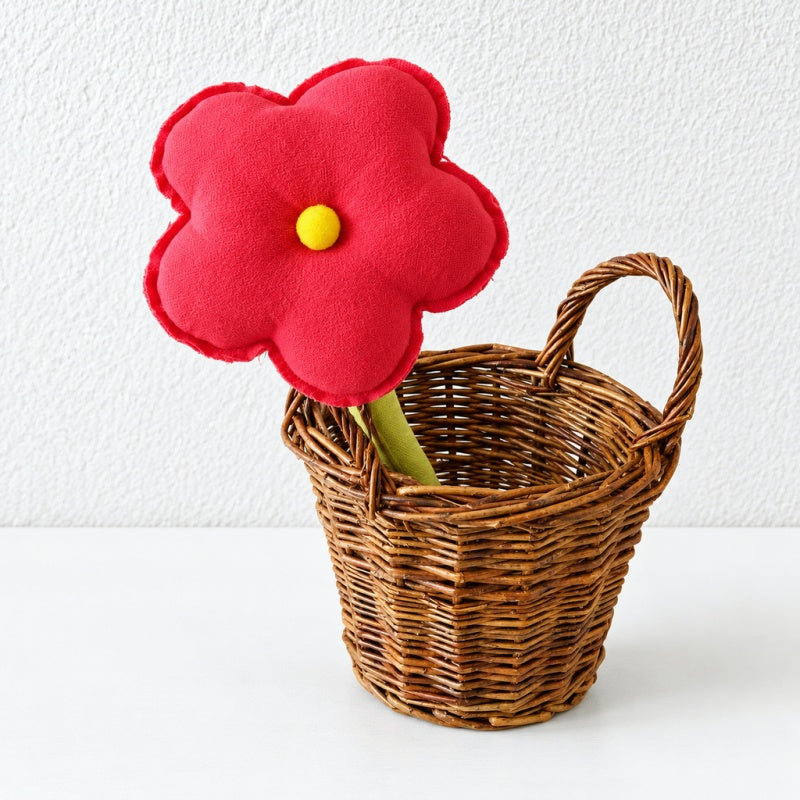 CouldNook Fabric Flower Decoration - Rounded Petals And Long Green Stem