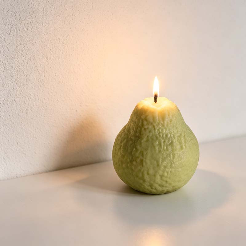 CouldNook Guava Shaped Scented Candle - Whole Fruit And Cutaway Designs