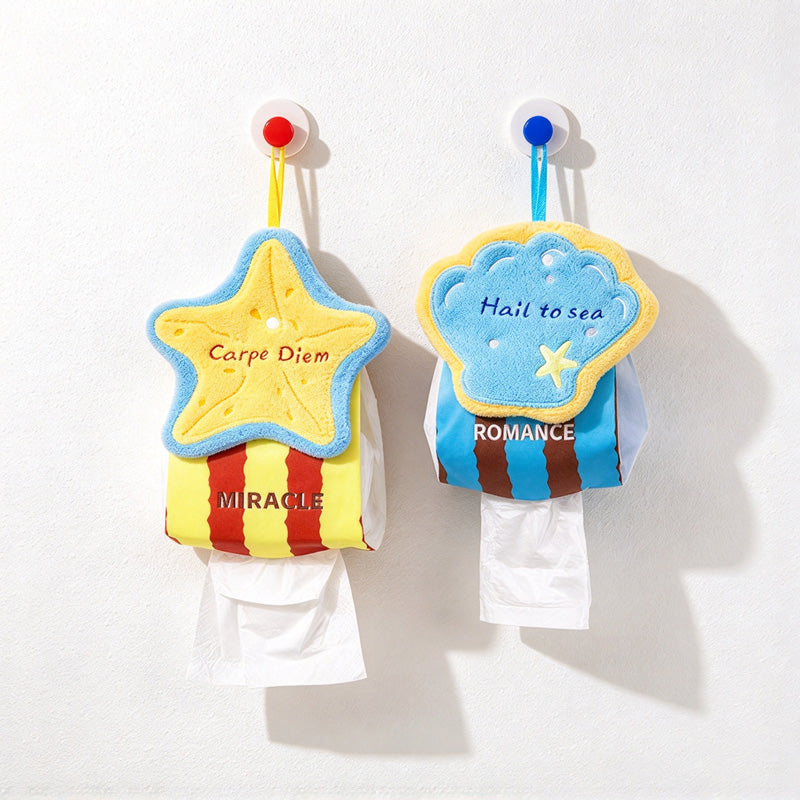 CouldNook Sea Creature Hanging Tissue Holder - Plush Topper and Striped Body