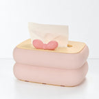 CouldNook Bowknot Plastic Desktop Tissue Box - Removable Base