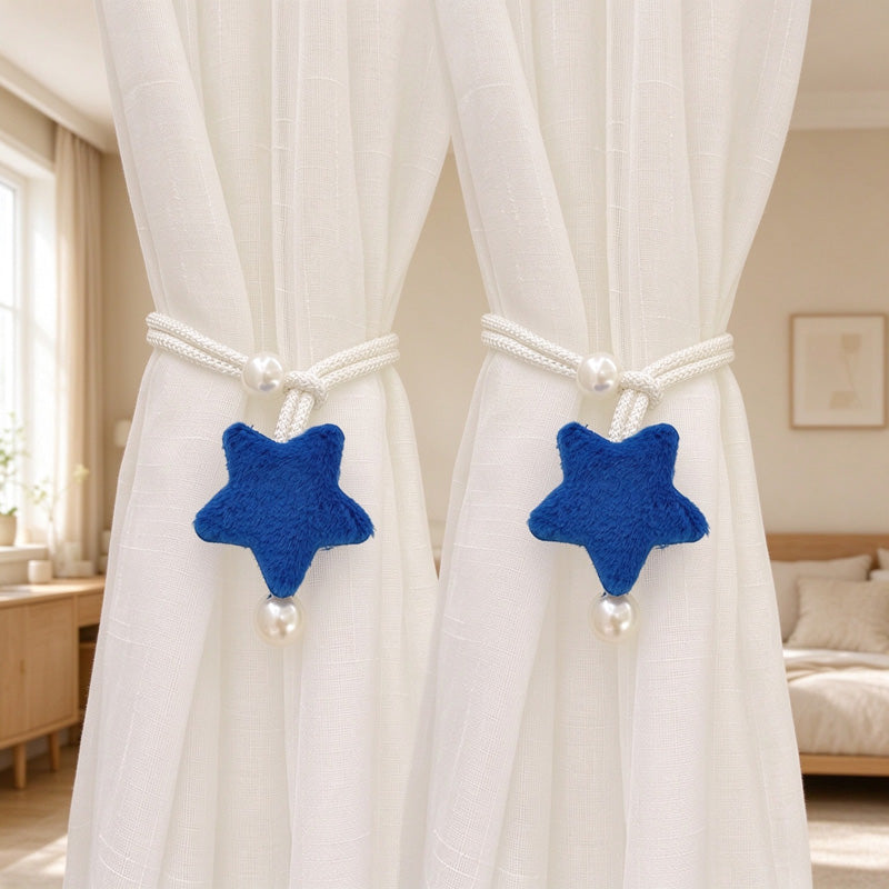 Star Curtain Tieback with Pearl-Like Bead Details