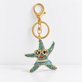 CouldNook Starfish Keychain - Smiling Face and Colorful Sparkling Surface