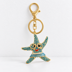 CouldNook Starfish Keychain - Smiling Face and Colorful Sparkling Surface