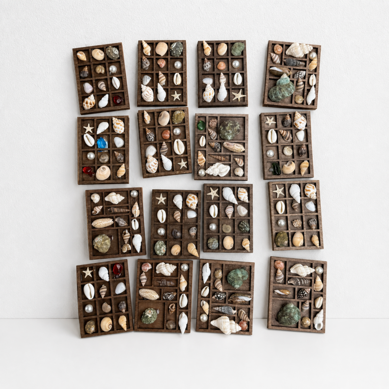 CouldNook Wooden Shell Fridge Magnet - Assorted Ocean Miniatures