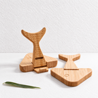 CouldNook Fish Phone Stand - Folding Bamboo Body and Engraved Scale Detail