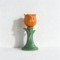 CouldNook Tulip Candle Holder - Sculpted Petals and Leaf Base