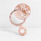 CouldNook Round Hand Mirror - Swivel Cover And Short Loop Handle